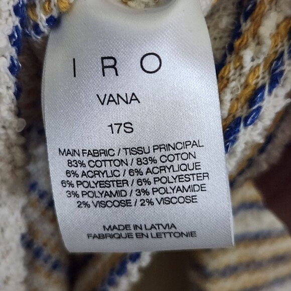 IRO Vana Stripe Knit Off Shoulder Shawl Collar Assymetric Zip Jacket Size 36(S) - Picture 6 of 7